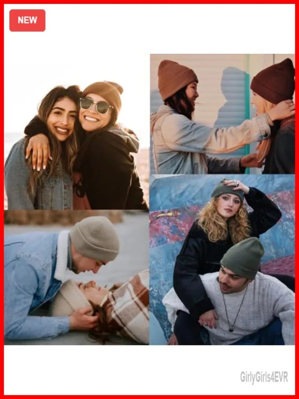 Acrylic Slouchy Cuffed Beanie Hat Winter Snow Ski Skull Cap